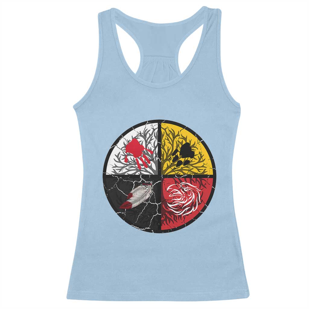 Native American Medicine Wheel MMIW Racerback Tank Top TS14 Light Blue Print Your Wear