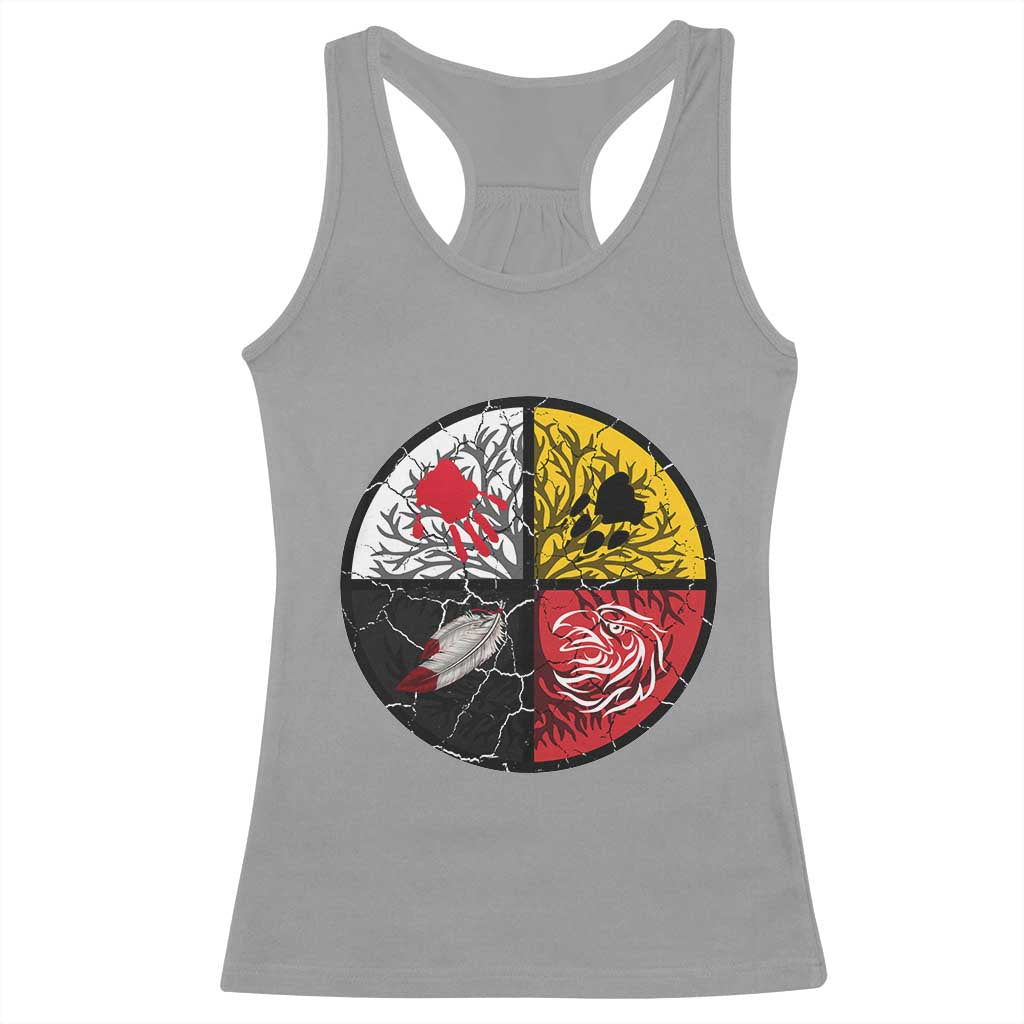 Native American Medicine Wheel MMIW Racerback Tank Top TS14 Sport Gray Print Your Wear