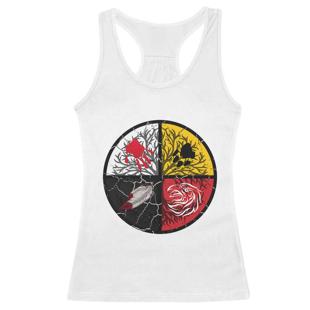 Native American Medicine Wheel MMIW Racerback Tank Top TS14 White Print Your Wear