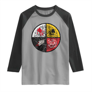Native American Medicine Wheel MMIW Raglan Shirt TS14 Sport Gray Black Print Your Wear