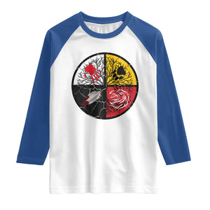 Native American Medicine Wheel MMIW Raglan Shirt TS14 White Royal Print Your Wear