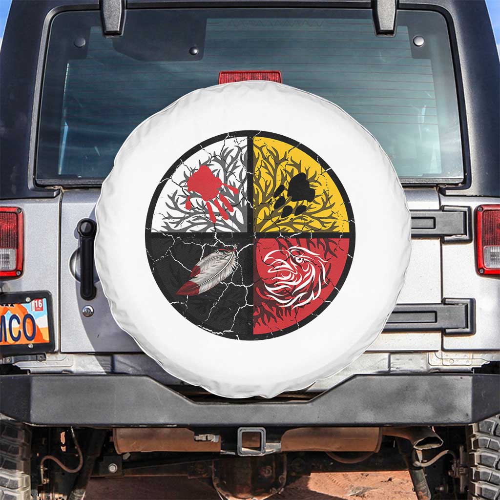 Native American Medicine Wheel MMIW Spare Tire Cover TS14 No hole White Print Your Wear