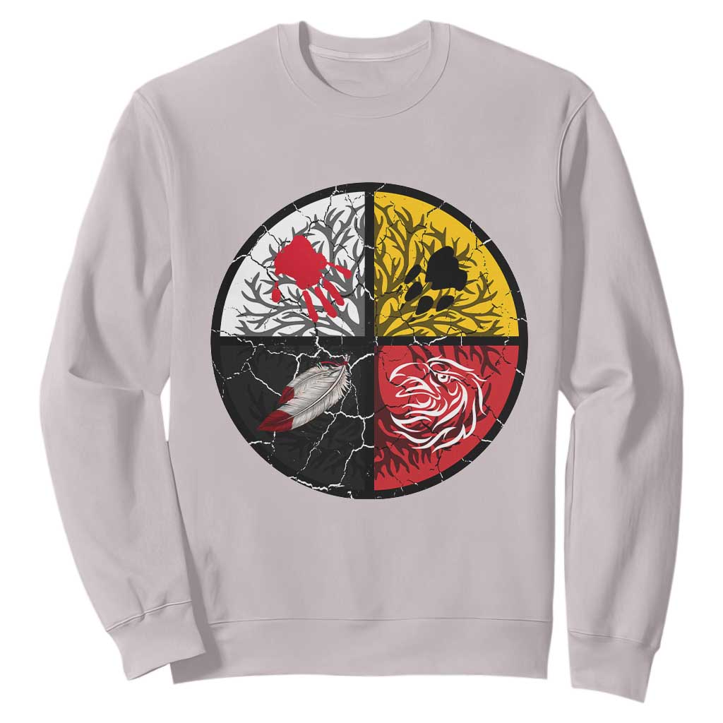Native American Medicine Wheel MMIW Sweatshirt TS14 Ice Gray Print Your Wear