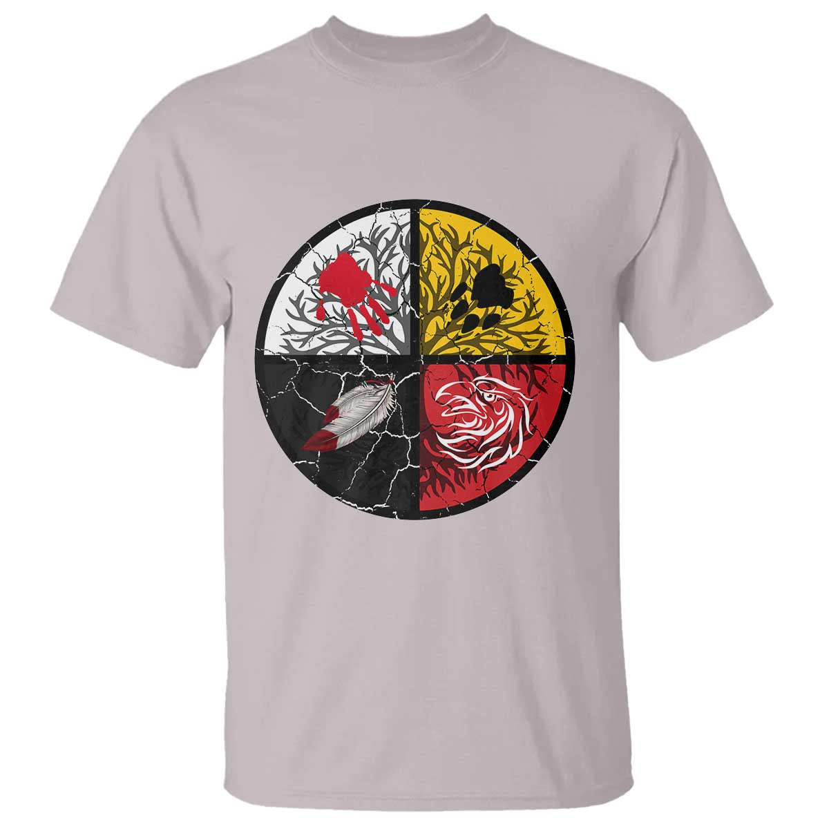 Native American Medicine Wheel MMIW T Shirt TS14 Ice Gray Print Your Wear