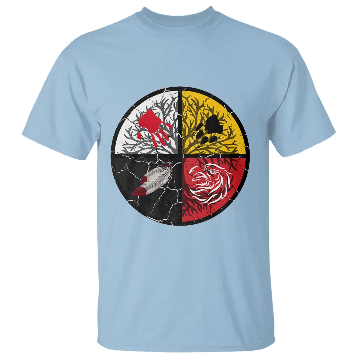 Native American Medicine Wheel MMIW T Shirt TS14 Light Blue Print Your Wear