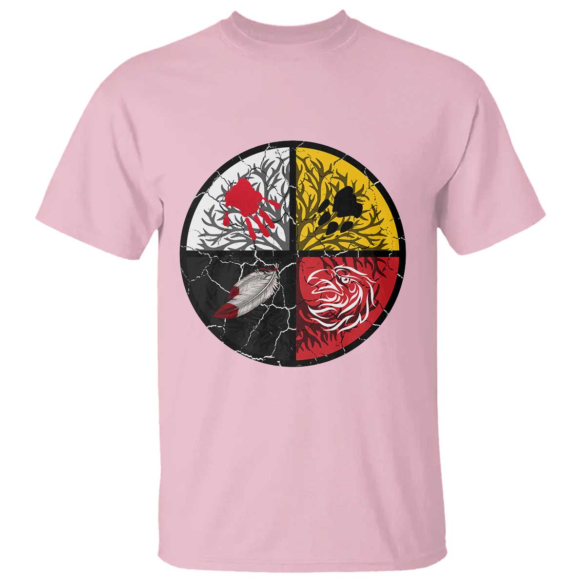 Native American Medicine Wheel MMIW T Shirt TS14 Light Pink Print Your Wear