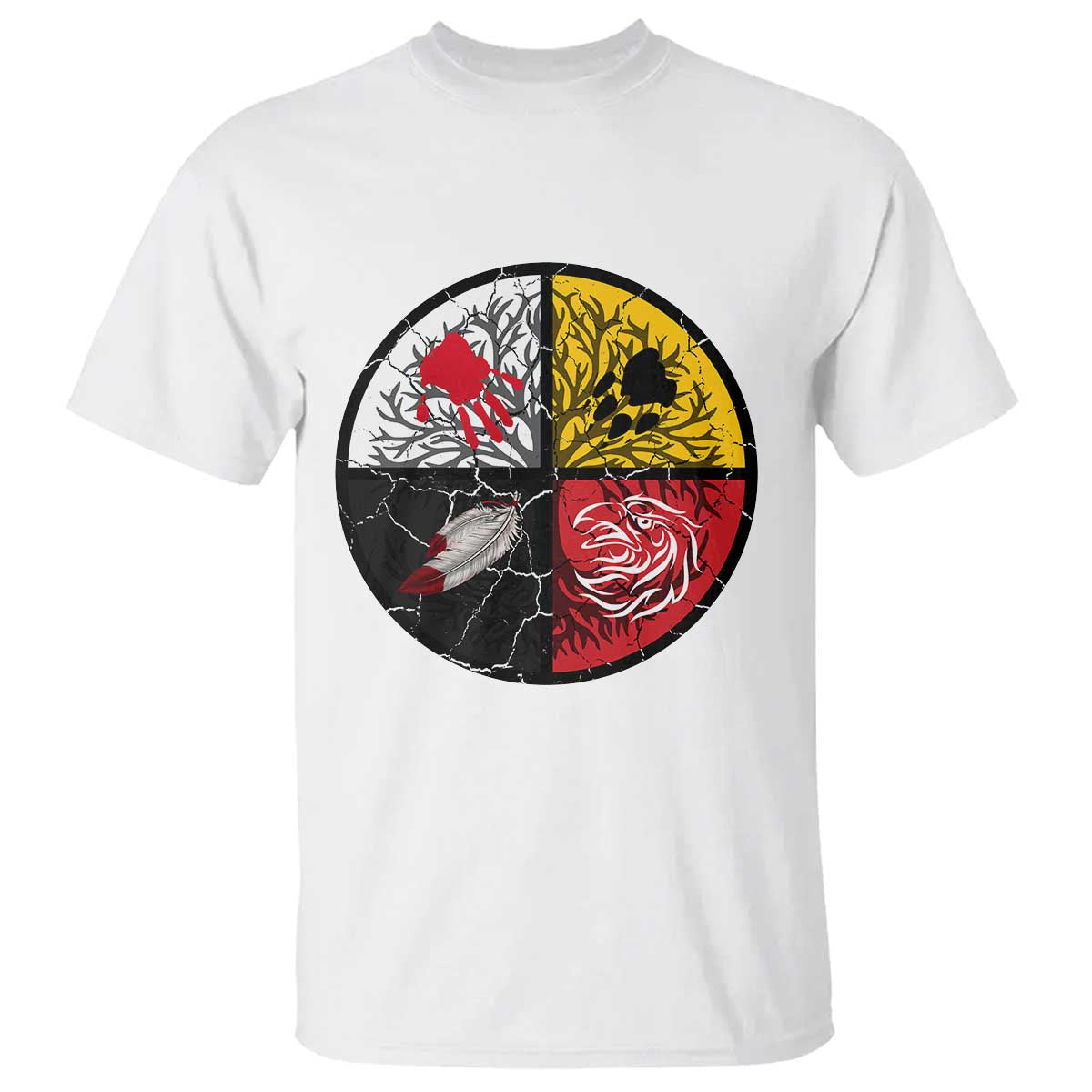 Native American Medicine Wheel MMIW T Shirt TS14 White Print Your Wear