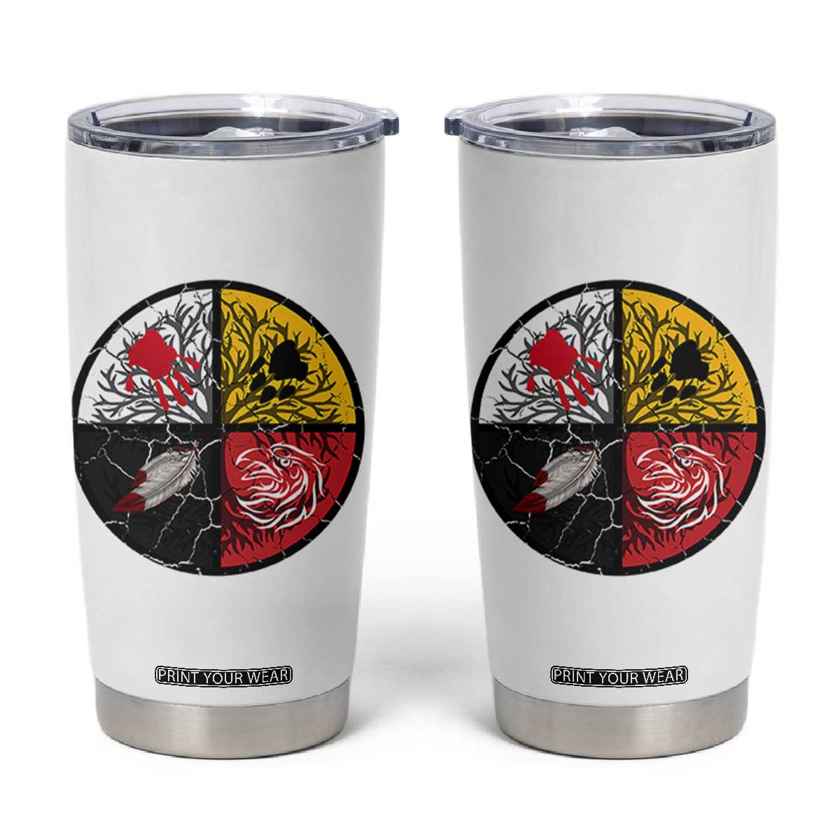 Native American Medicine Wheel MMIW Tumbler Cup TS14 White Print Your Wear