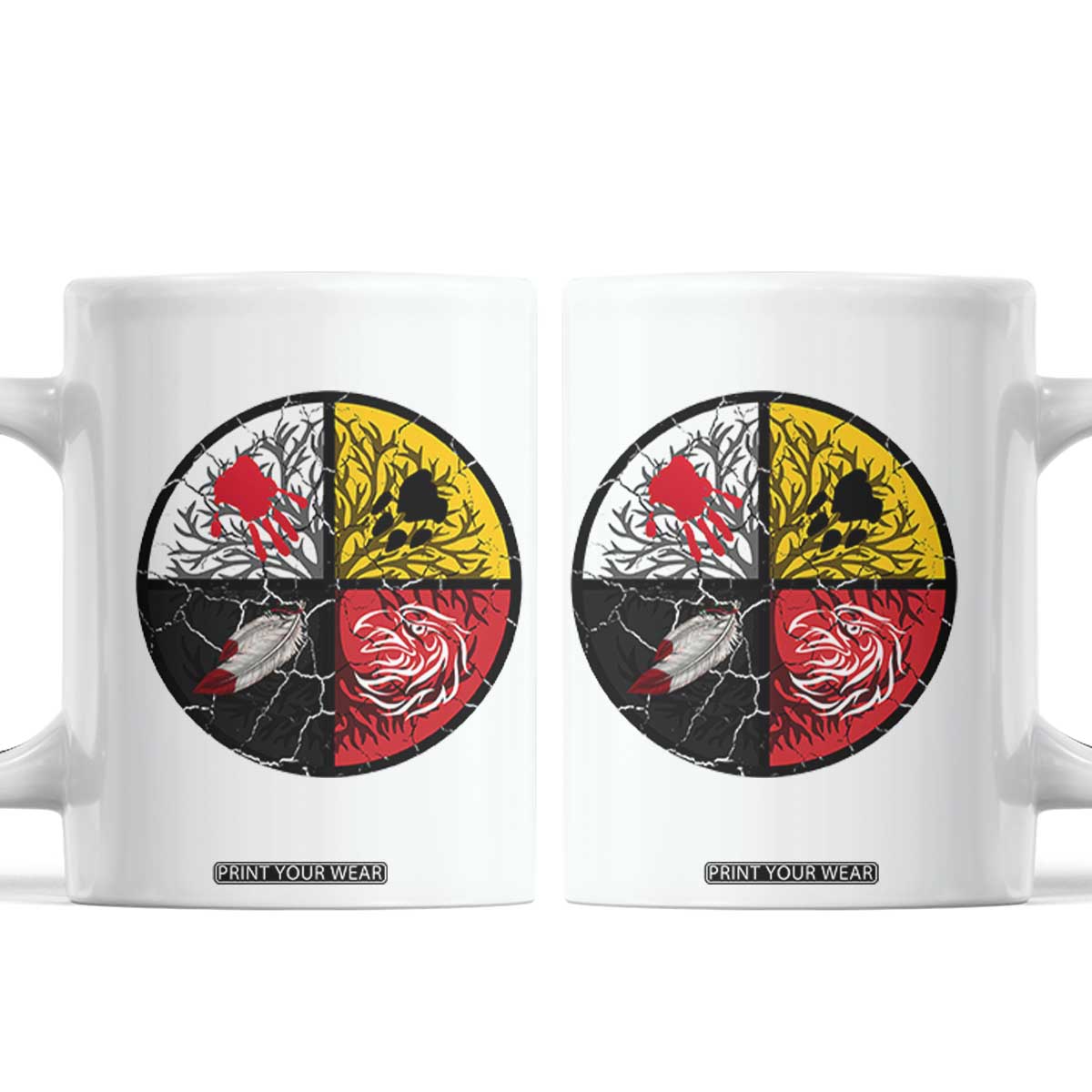 Native American Medicine Wheel MMIW Coffee Mug TS14 White Print Your Wear