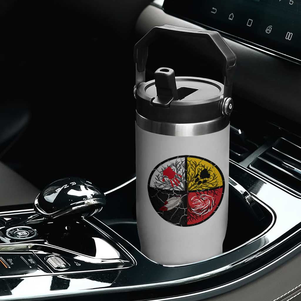 Native American Medicine Wheel MMIW Flip Straw Tumbler TS14 Print Your Wear