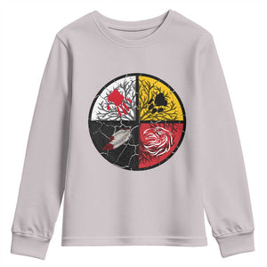 Native American Medicine Wheel MMIW Youth Sweatshirt TS14 Ice Gray Print Your Wear