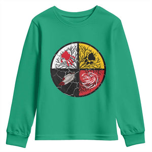 Native American Medicine Wheel MMIW Youth Sweatshirt TS14 Irish Green Print Your Wear