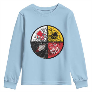 Native American Medicine Wheel MMIW Youth Sweatshirt TS14 Light Blue Print Your Wear