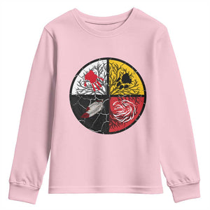 Native American Medicine Wheel MMIW Youth Sweatshirt TS14 Light Pink Print Your Wear