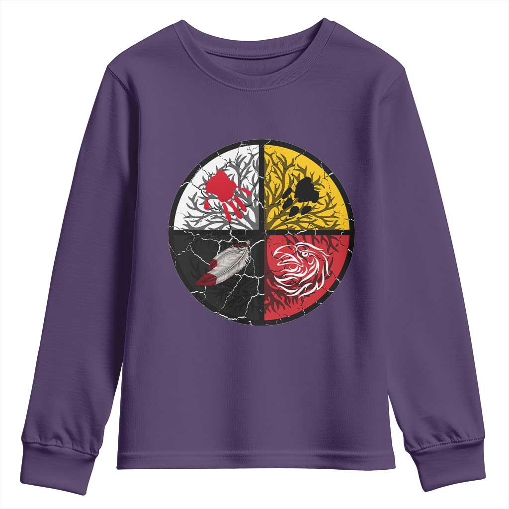 Native American Medicine Wheel MMIW Youth Sweatshirt TS14 Purple Print Your Wear