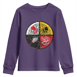 Native American Medicine Wheel MMIW Youth Sweatshirt TS14 Purple Print Your Wear