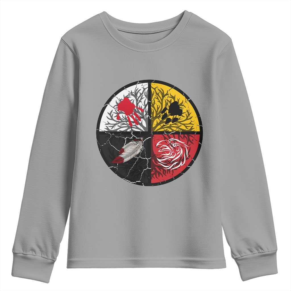 Native American Medicine Wheel MMIW Youth Sweatshirt TS14 Sport Gray Print Your Wear