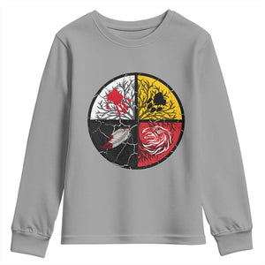 Native American Medicine Wheel MMIW Youth Sweatshirt TS14 Sport Gray Print Your Wear