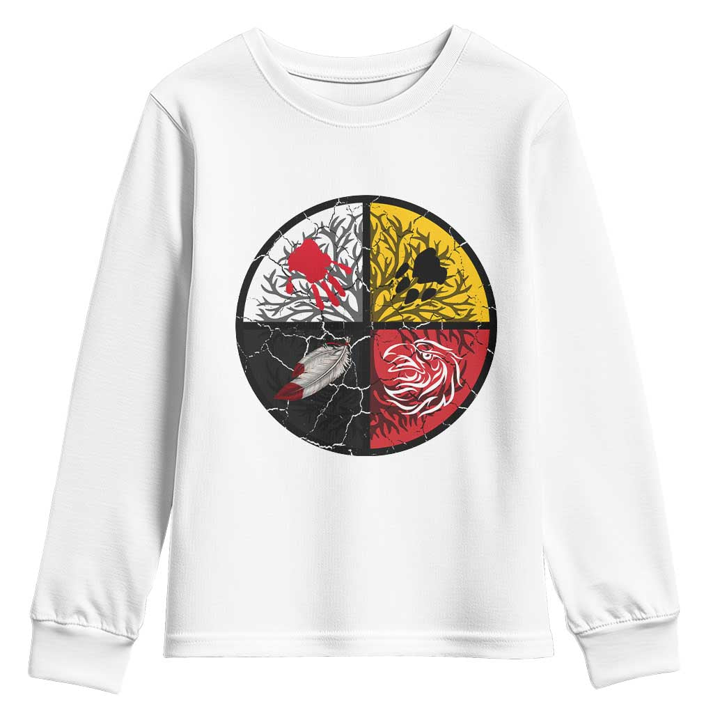 Native American Medicine Wheel MMIW Youth Sweatshirt TS14 White Print Your Wear