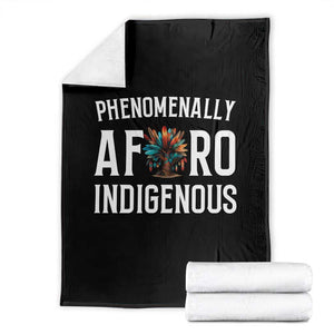 Afro Indigenous Native Pride Phenomenally Indigenous People Throw Blanket - Print Your Wear