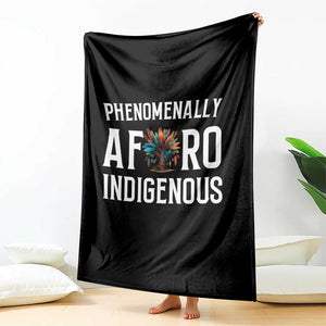 Afro Indigenous Native Pride Phenomenally Indigenous People Throw Blanket - Print Your Wear