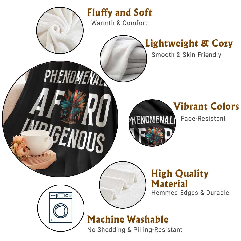 Afro Indigenous Native Pride Phenomenally Indigenous People Throw Blanket TS14 Print Your Wear