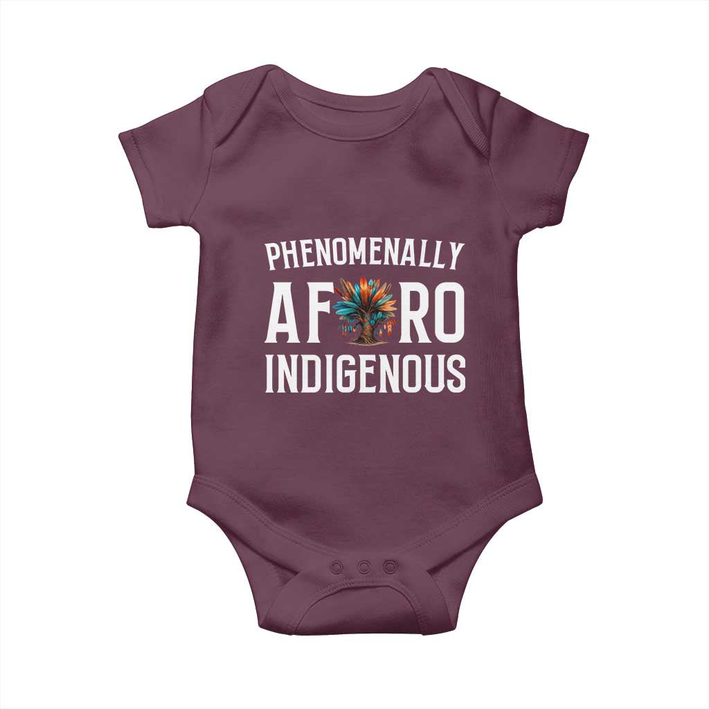 Afro Indigenous Native Pride Phenomenally Indigenous People Baby Onesie TS14 Maroon Print Your Wear