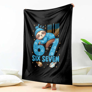 67 Six Seven Meme Throw Blanket Funny Hanukkah Sloth TS14 Print Your Wear