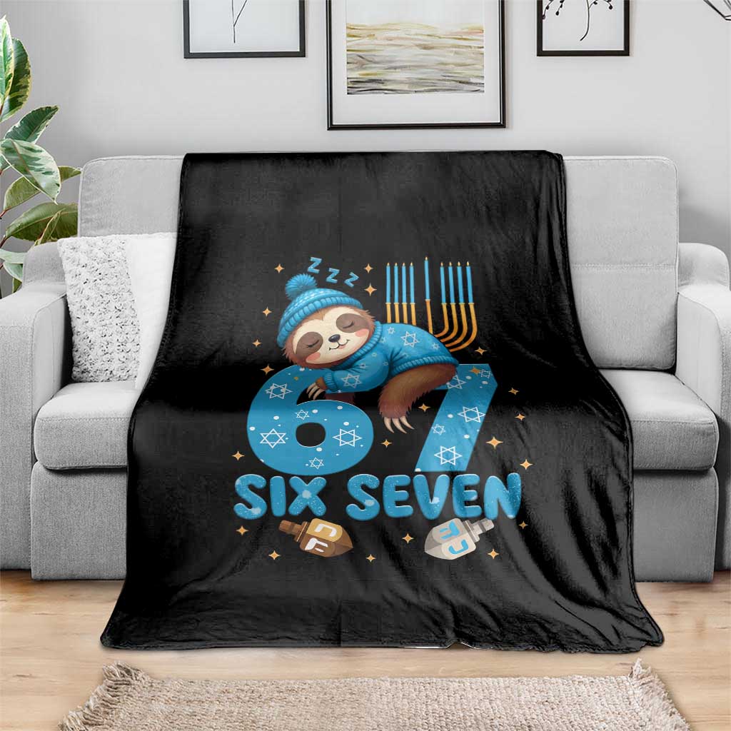 67 Six Seven Meme Throw Blanket Funny Hanukkah Sloth TS14 Print Your Wear