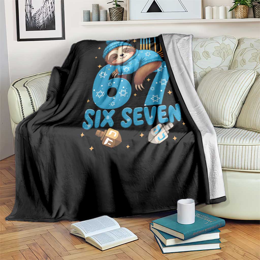 67 Six Seven Meme Throw Blanket Funny Hanukkah Sloth TS14 Print Your Wear