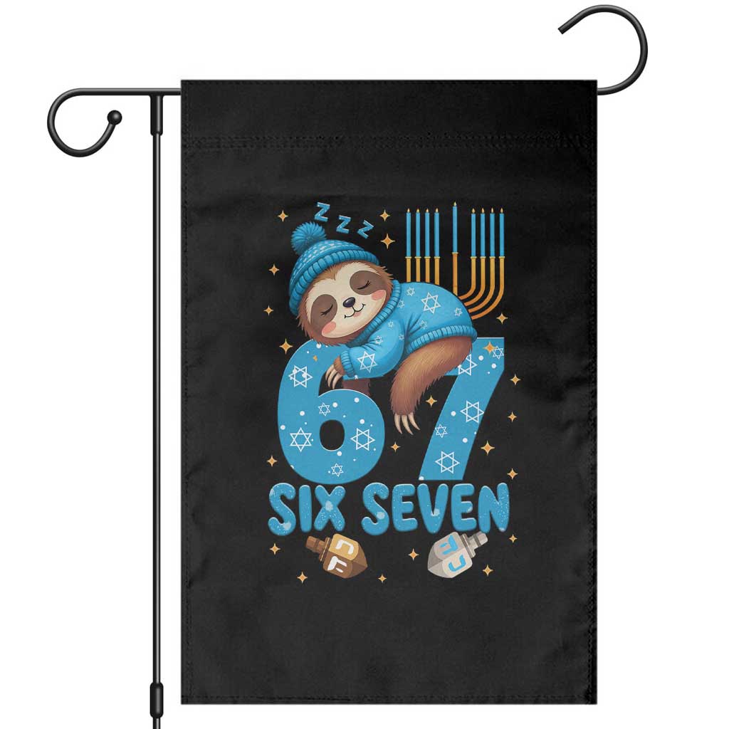 67 Six Seven Meme Garden Flag Funny Hanukkah Sloth TS14 Black Print Your Wear