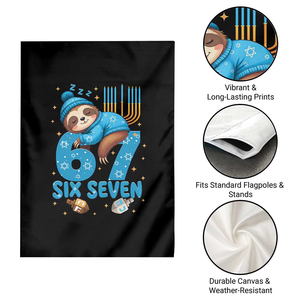 67 Six Seven Meme Garden Flag Funny Hanukkah Sloth TS14 Print Your Wear