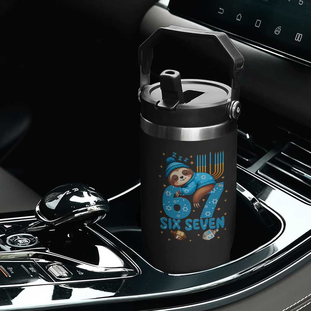 67 Six Seven Meme Flip Straw Tumbler Funny Hanukkah Sloth TS14 Print Your Wear