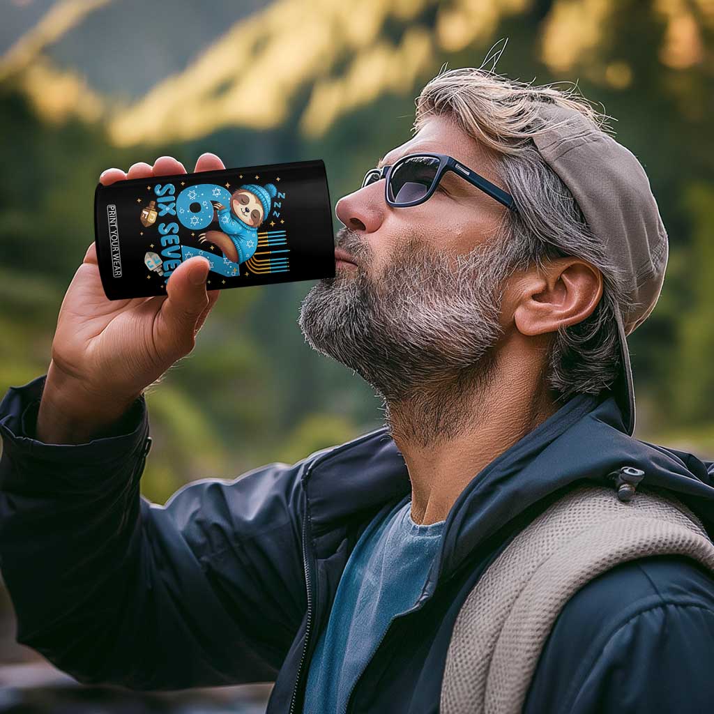 67 Six Seven Meme 4 in 1 Can Cooler Tumbler Funny Hanukkah Sloth TS14 Print Your Wear