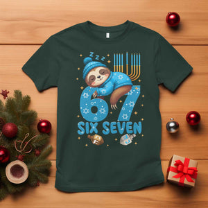 67 Six Seven Meme T Shirt Funny Hanukkah Sloth TS14 Dark Forest Green Print Your Wear