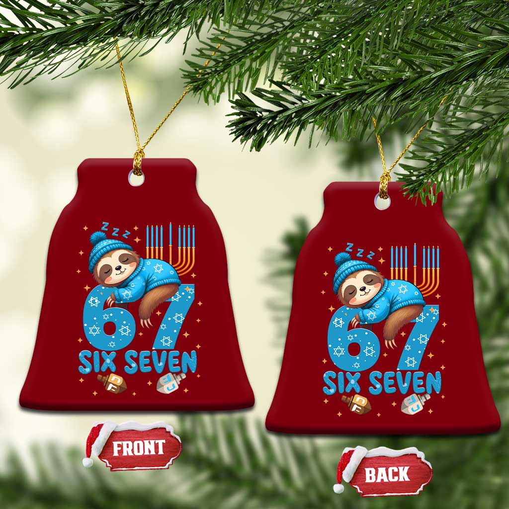 67 Six Seven Meme Ceramic Ornament Funny Hanukkah Sloth TS14 Print Your Wear