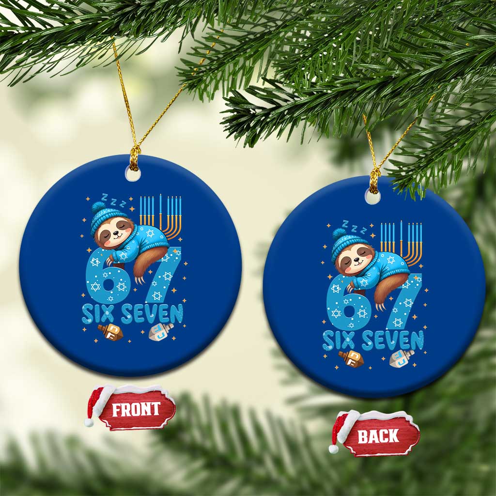 67 Six Seven Meme Ceramic Ornament Funny Hanukkah Sloth TS14 1pc Blue Print Your Wear