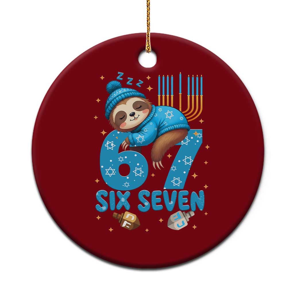 67 Six Seven Meme Ceramic Ornament Funny Hanukkah Sloth TS14 1pc Red Print Your Wear