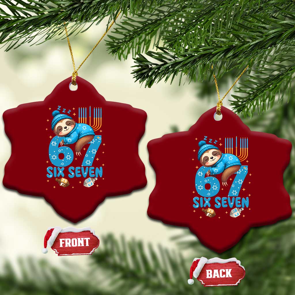 67 Six Seven Meme Ceramic Ornament Funny Hanukkah Sloth TS14 Print Your Wear