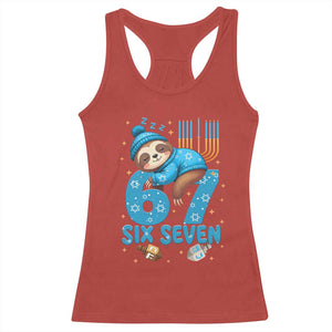 67 Six Seven Meme Racerback Tank Top Funny Hanukkah Sloth TS14 Red Print Your Wear