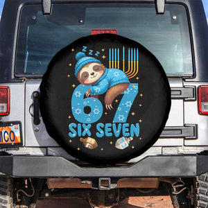 67 Six Seven Meme Spare Tire Cover Funny Hanukkah Sloth TS14 No hole Black Print Your Wear