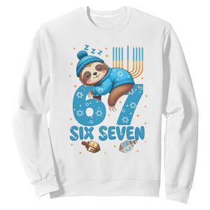 67 Six Seven Meme Sweatshirt Funny Hanukkah Sloth TS14 White Print Your Wear