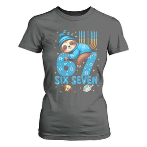67 Six Seven Meme T Shirt For Women Funny Hanukkah Sloth TS14 Dark Heather Print Your Wear