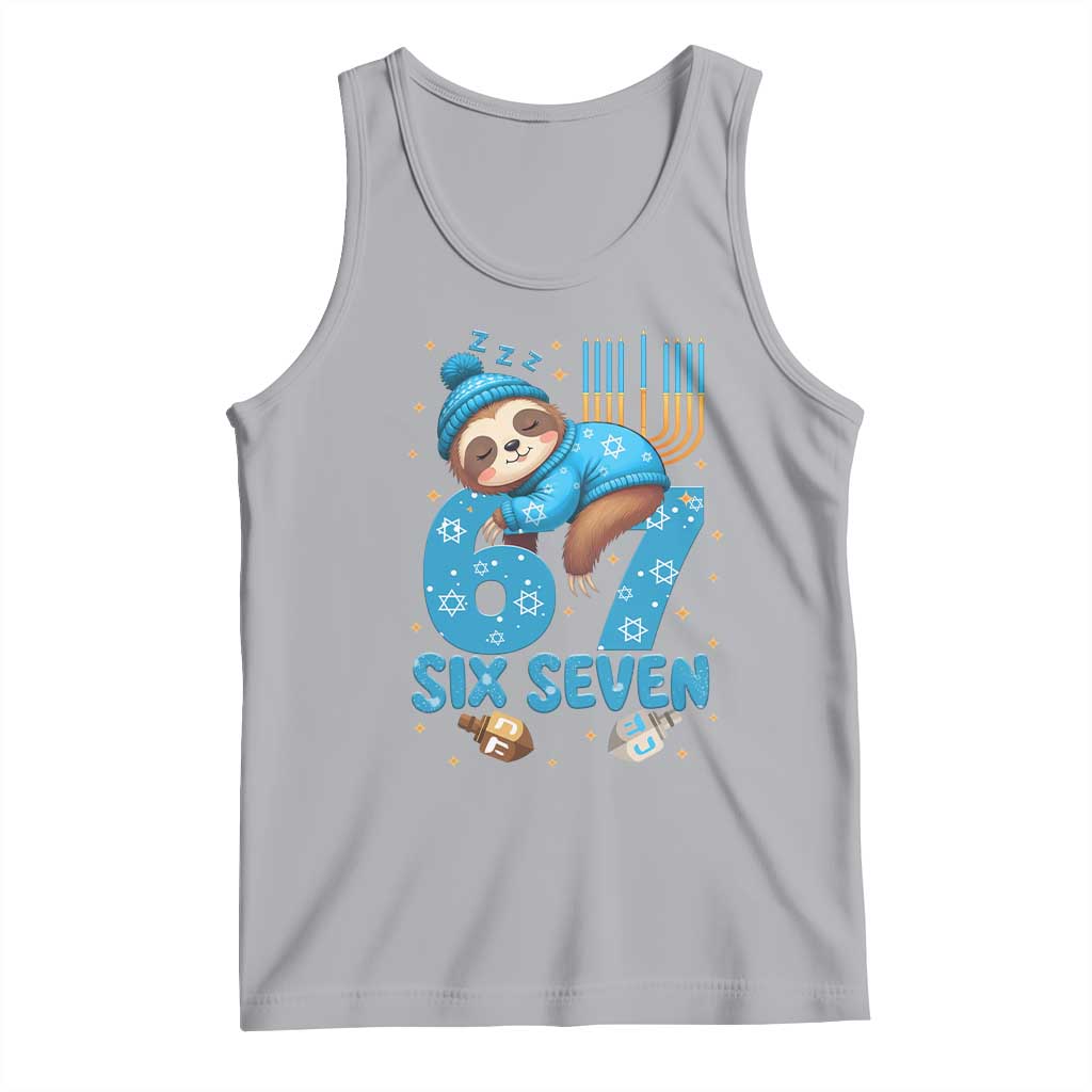 67 Six Seven Meme Tank Top Funny Hanukkah Sloth TS14 Athletic Heather Print Your Wear