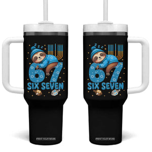 67 Six Seven Meme Tumbler With Handle Funny Hanukkah Sloth TS14 One Size: 40 oz Black Print Your Wear
