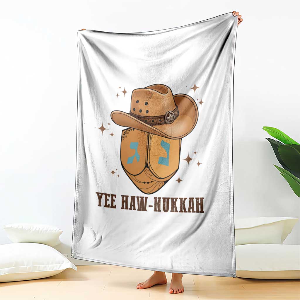 Yee Haw Nukkah Throw Blanket Funny Cowboy Hanukkah TS14 Print Your Wear