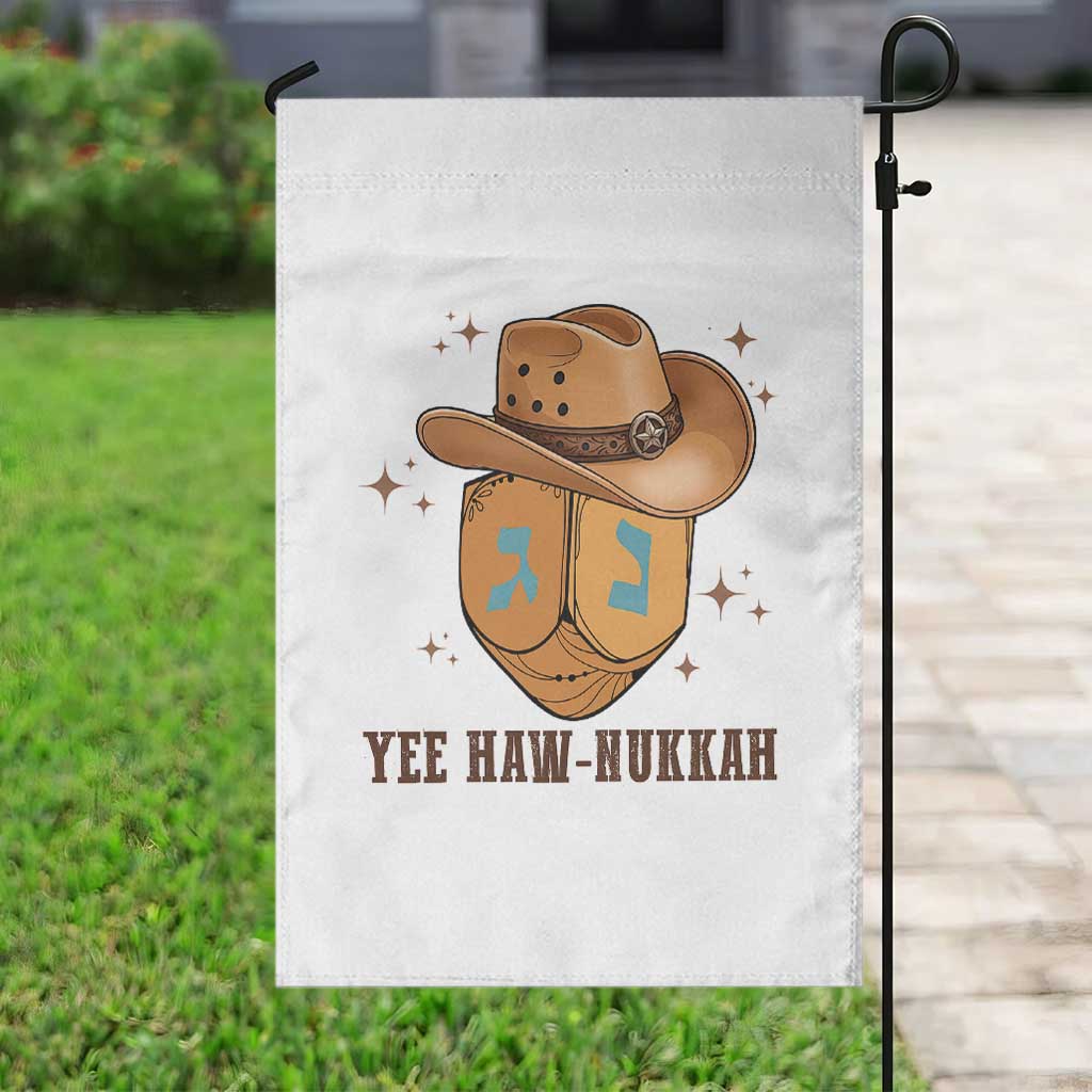 Yee Haw Nukkah Garden Flag Funny Cowboy Hanukkah TS14 Print Your Wear