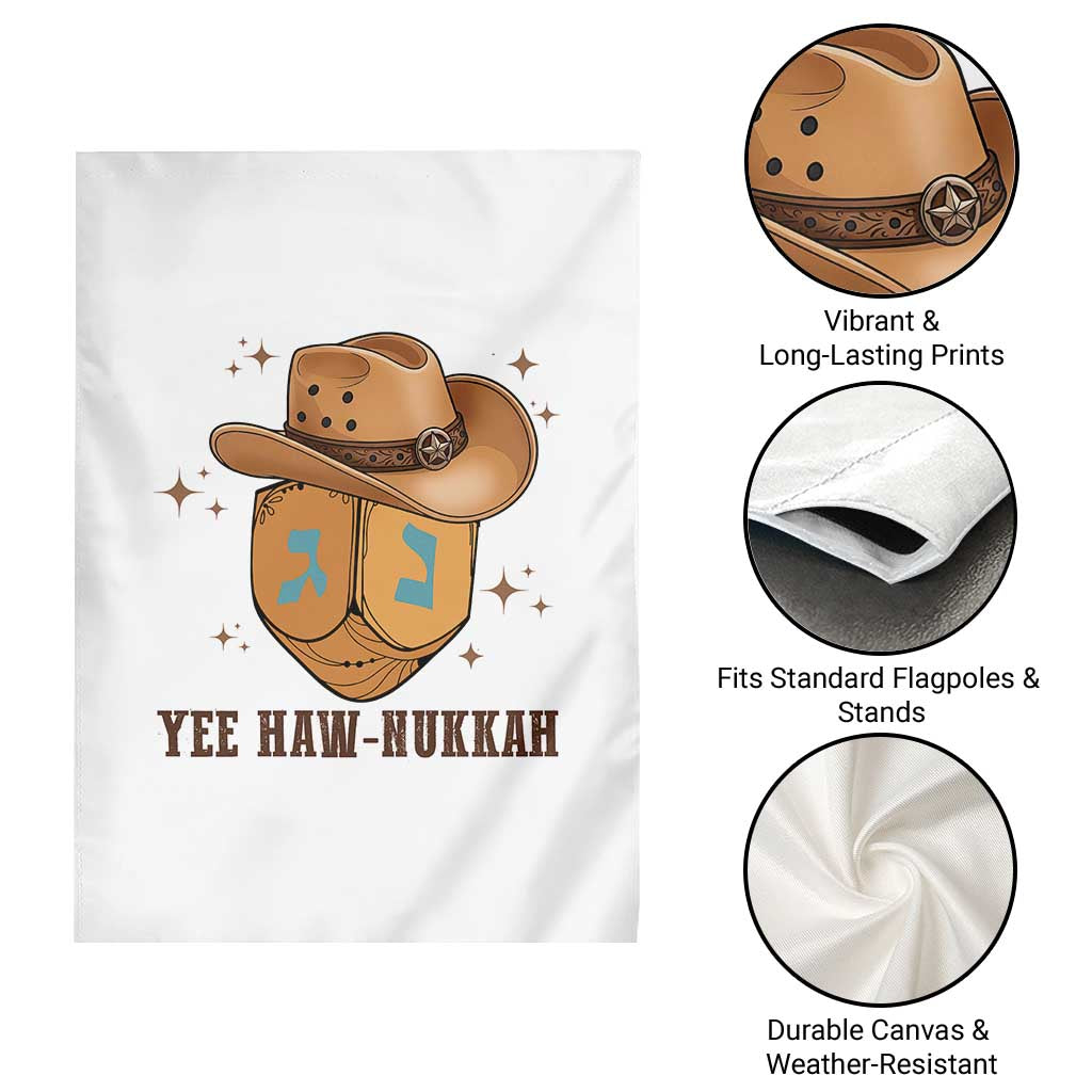 Yee Haw Nukkah Garden Flag Funny Cowboy Hanukkah TS14 Print Your Wear
