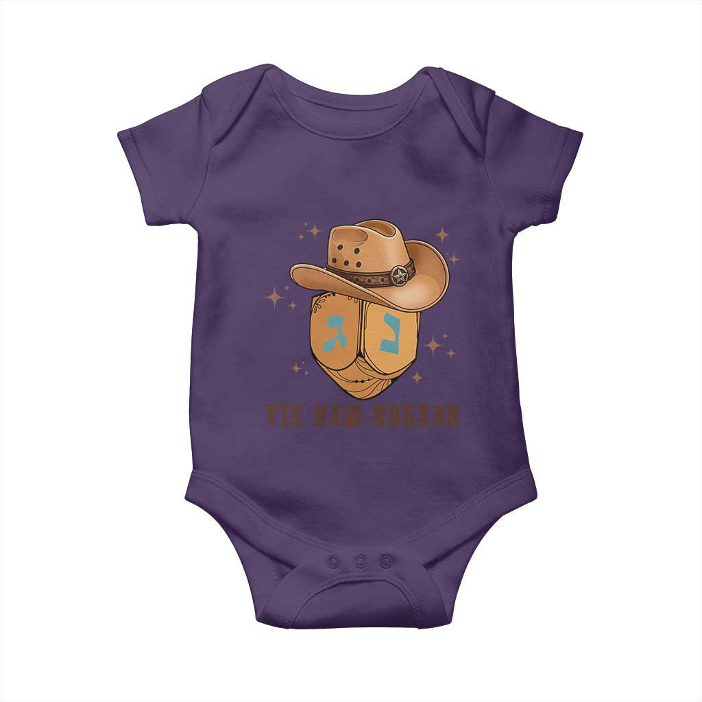 Yee Haw Nukkah Baby Onesie Funny Cowboy Hanukkah TS14 Purple Print Your Wear
