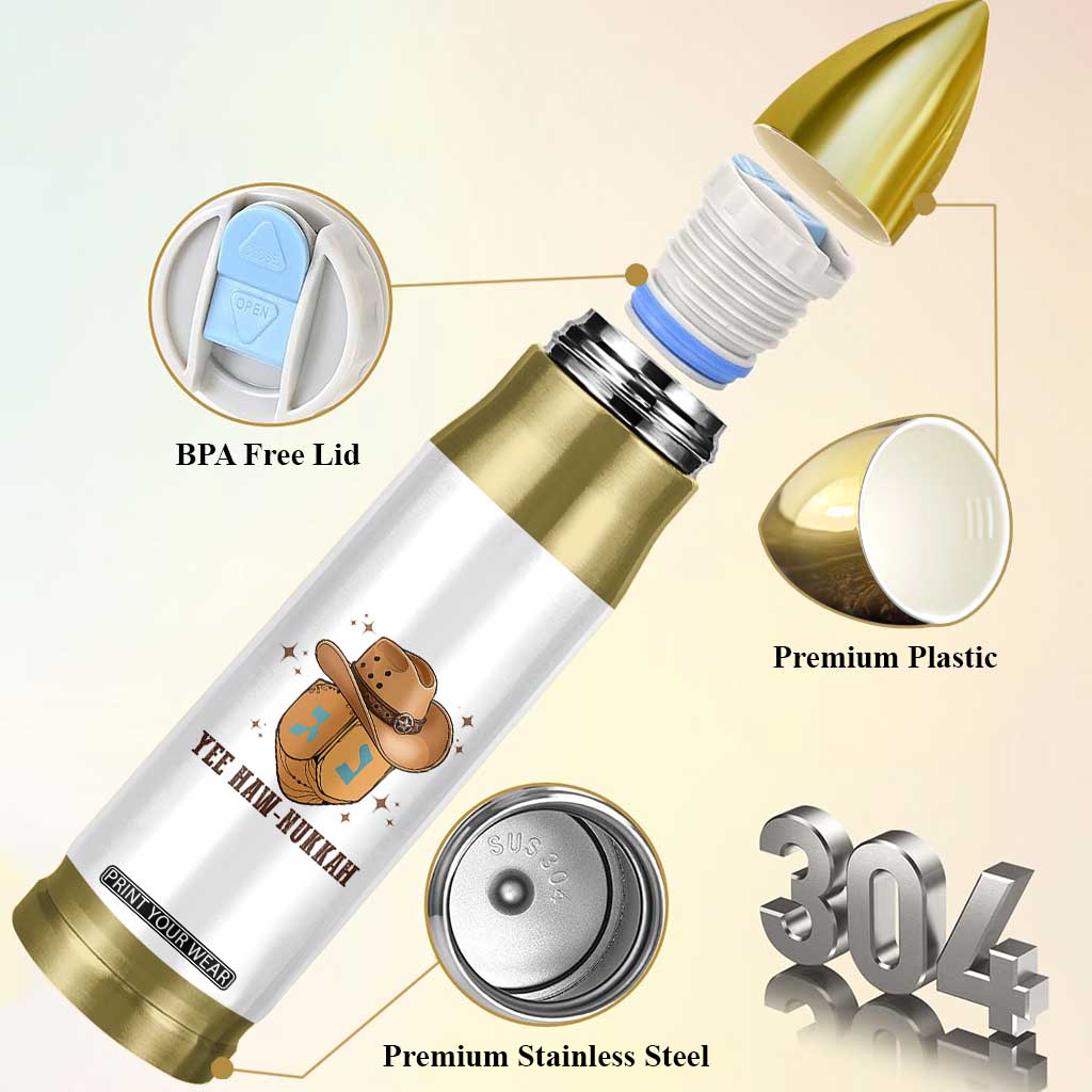 Yee Haw Nukkah Bullet Tumbler Funny Cowboy Hanukkah TS14 Print Your Wear